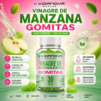 GOMITAS VINAGRE DE MANZANA 1000MG 30 un.