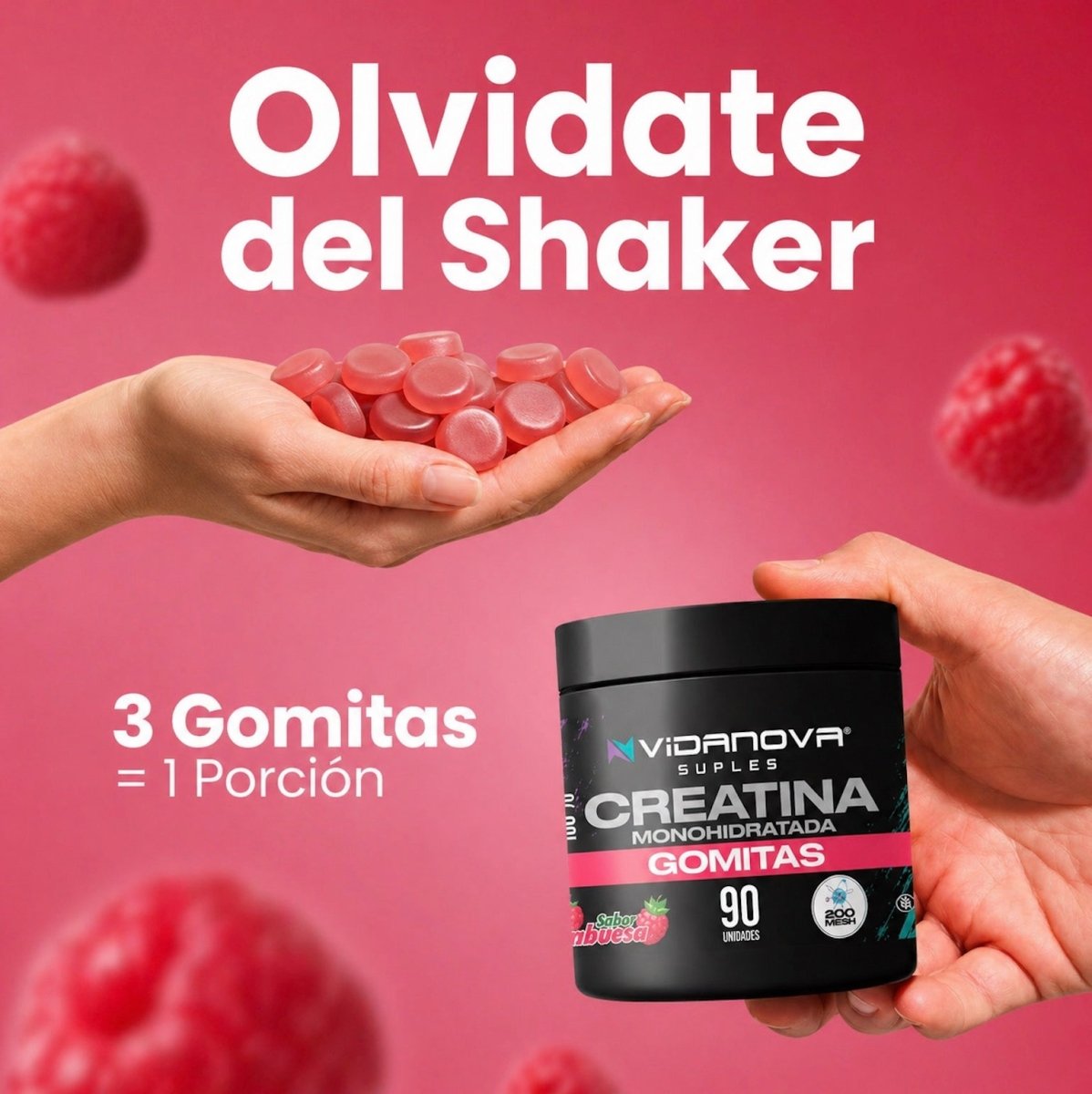 Creatina Gomitas Monohidratada Micronizada - Vidanova® Suples - Rukal