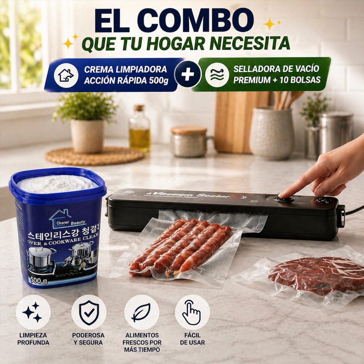 Selladora Al Vacio + Crema Limpiadora y Pulidora - Rukal